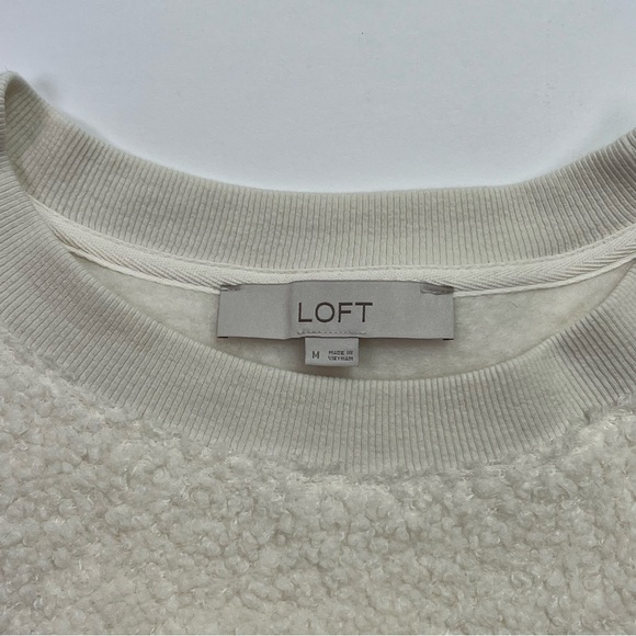 LOFT Sherpa Sweatshirt - cream, M - Picture 4 of 11